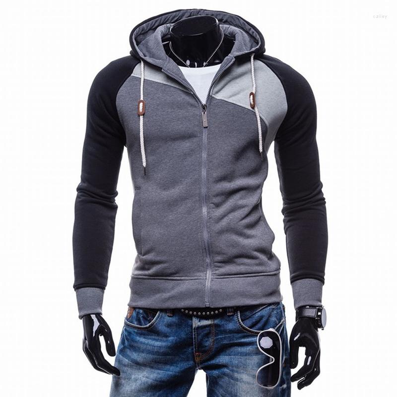 

Men's Hoodies Jacket Fashion Spring Autumn Hoody Hip Hop Zipper Slim Fit Hooded Sweatshirts Male Coats With Pockets, Blue