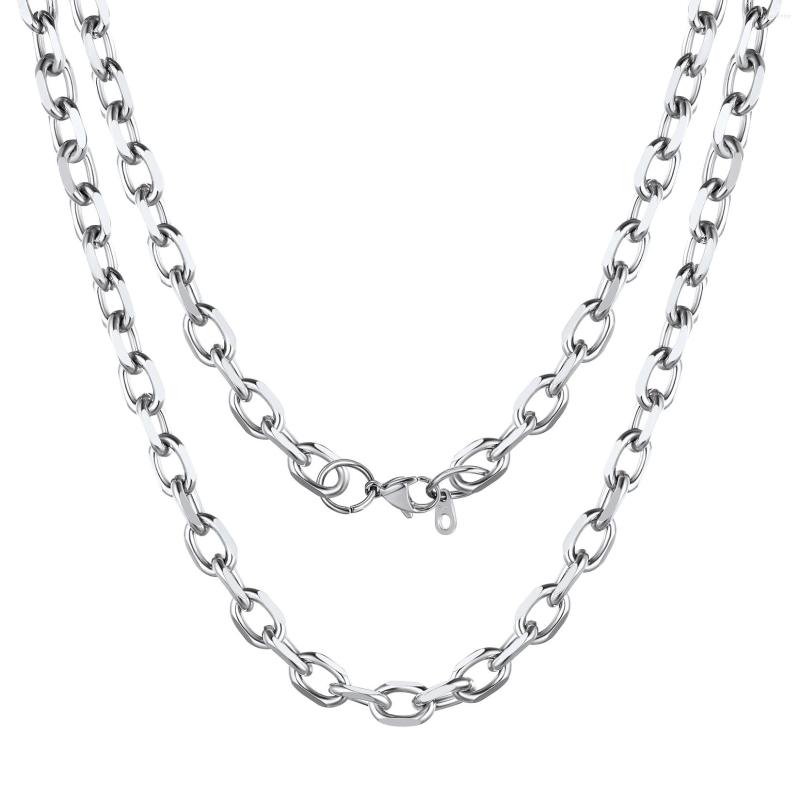 

Chains Gift Men Stainless Steel Rolo Chain Cable Link Necklace 3/5/7/9/12MM Width 18-30" (Send Box) CP466
