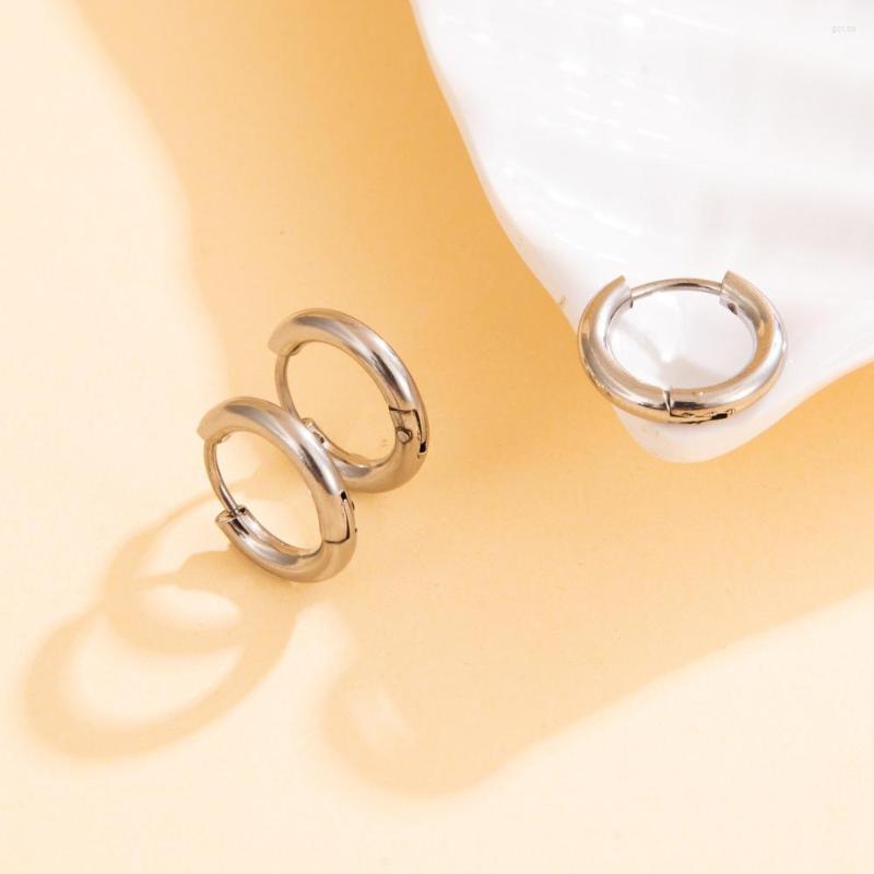 

Hoop Earrings Punk Simple Stainless Steel Set For Women Girls Trendy Sliver Color Huggie Jewelry Wholesale Drop