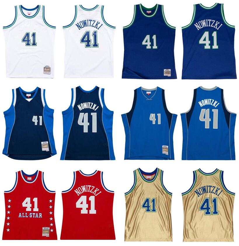 

Dirk Nowitzki Stitched basketball Jersey S-6XL Mitchell Ness jersey 1998-99 Mesh Hardwoods Classics retro jerseys Men women Youth 41, Stitched jersey