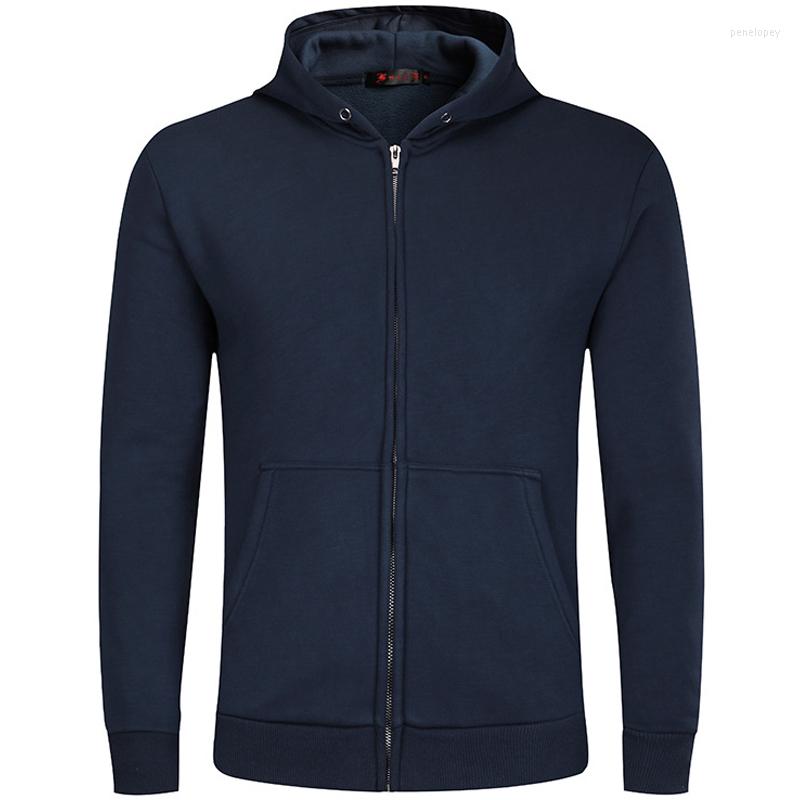 

Men' Hoodies Work Clothes Printing Hooded Zipper Custom Group Coat Q6272, Black