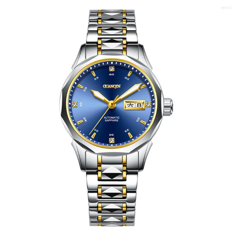 

Wristwatches GUANQIN Japan NH06 Automatic Ladies Dress Wrist Watch Famous Fashion Mechanical Women's Sports Watches Reloj, Roman gold blue