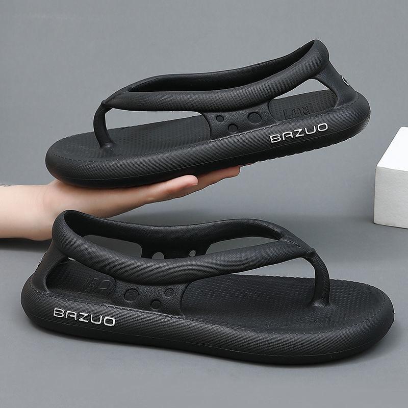 

New Summer Outdoor Men Flip Flops Fashion Sandal Couples Soft Thick Bottom Antislip Sole Beach Casual Home Slipper 220614 size36-45, 5960 black white