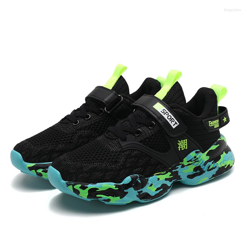 

Athletic Shoes Spring Autumn 2023 Style Boys Sneakers Running 733 Breathable Casual Children Kids LightWeight Outdoor Walking, Black green