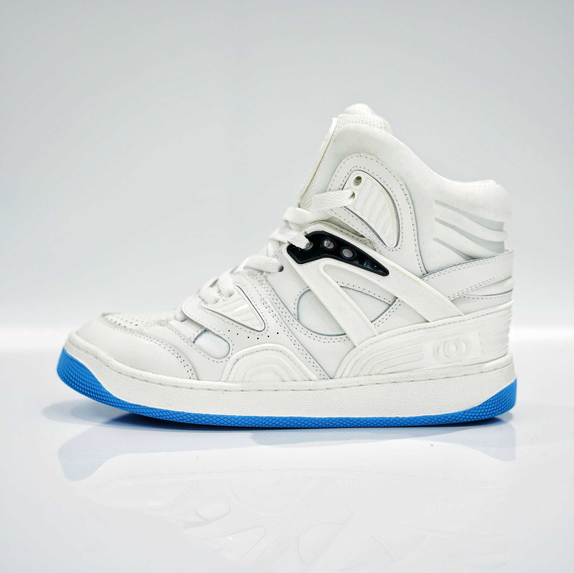 

Designer Shoes White men's autumn and winter style g family cowhide color matching sports leisure Women's skateboard shoes, White and blue