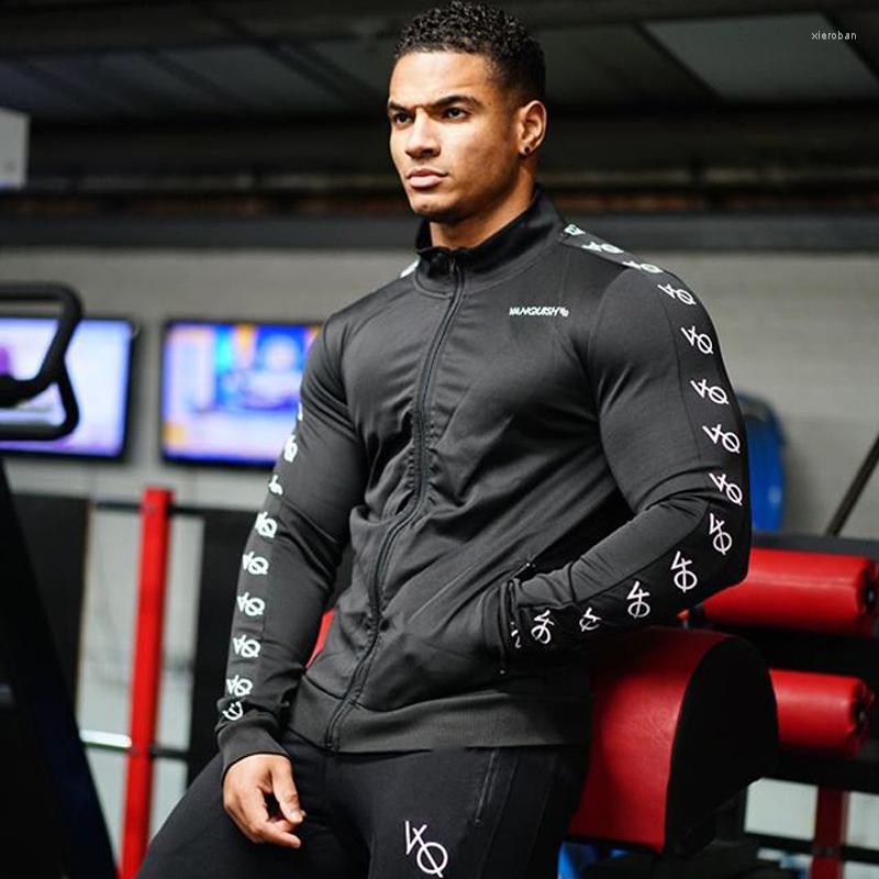 

Men's Hoodies Men's Jacket Fashion Men Clothing Gym Sports Fitness Cotton Printed Coat Leisure Sportswear Joggers Workout Clothes, Navy