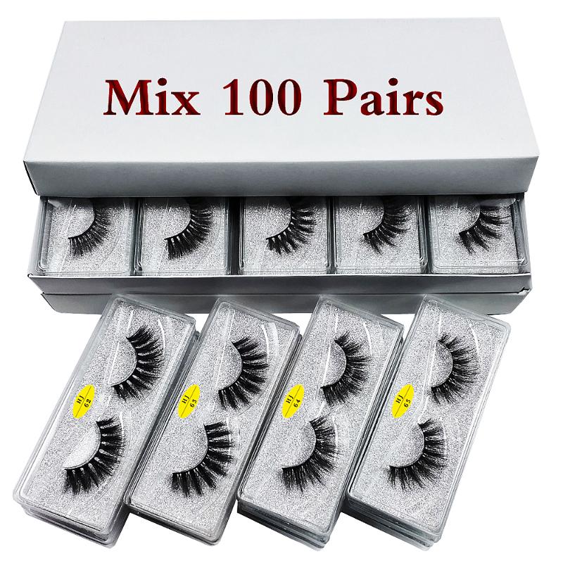 

False Eyelashes Wholesale 20/30/50/100 Pairs 3d Mink Lashes Bulk Natural Makeup LashesFalse