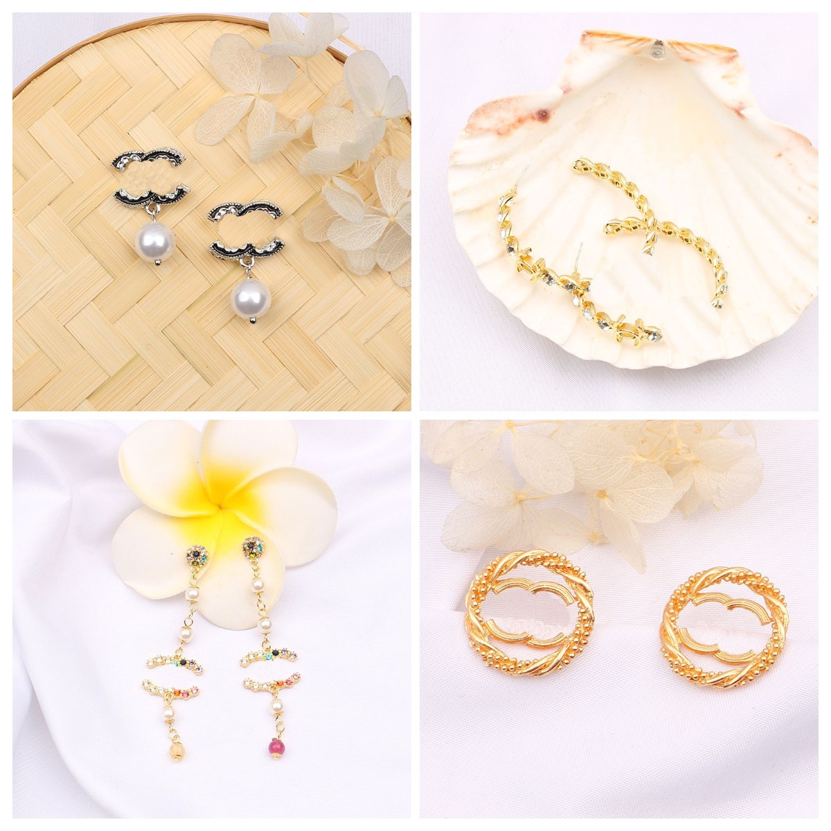 

Designers Womens C-Letter Earrings Ear Stud Elegance Brand Designer Crystal Women Temperament Simple Ladies Wedding Party Jewelry Accessories Luxury Gift Box