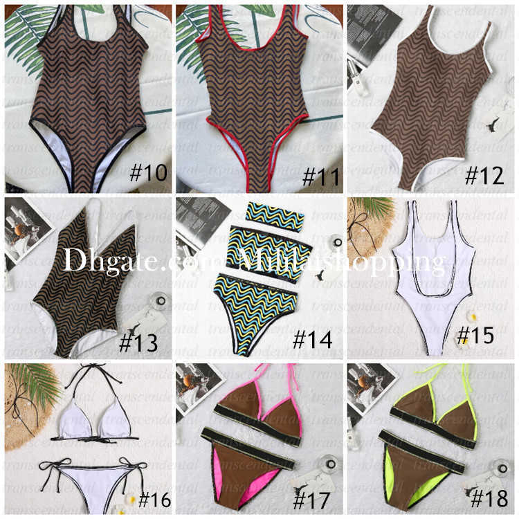 

20 styles Swimsuit Classics Brown Bikini Set Women Fashion Swimwear IN Stock Bandage Sexy Bathing Suits, F with tags& label