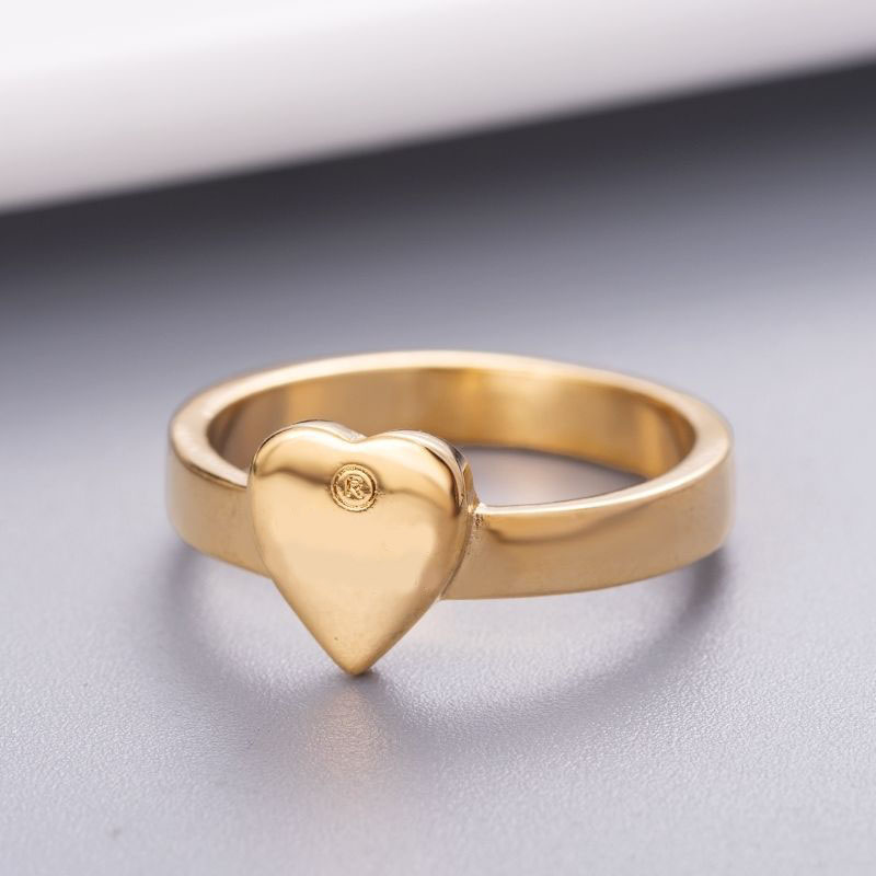 

Love shape wedding heart ring for women multisize hip hop letters simple jewlery designer size 7 8 9 gold plated silver color punk polished smooth Rings E23
