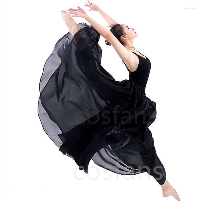 

Stage Wear Modern Ballet Skirt Women Chiffon Kid Adult Long Ballroom Ballerina Diamond Professional Performance Costume, Only skirt