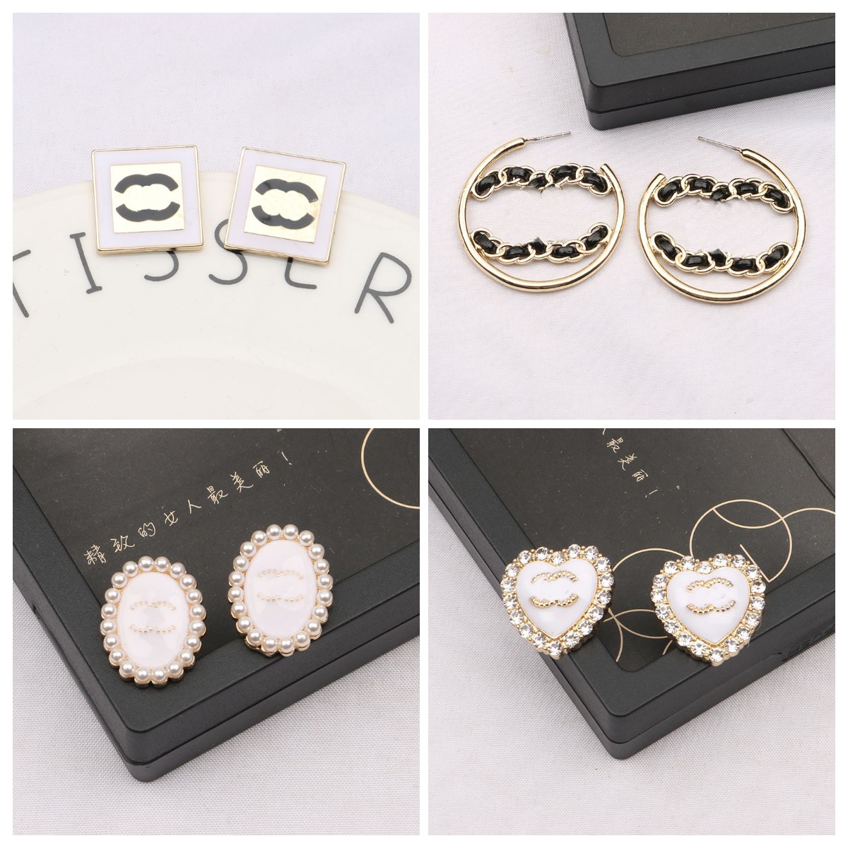 

Charm Womens Earrings Ear Stud Earring 18K Gold Plated Crystal Pearl Party Women Designer Brand Lovers Gift Engagement Wedding Jewelry Gift With Box