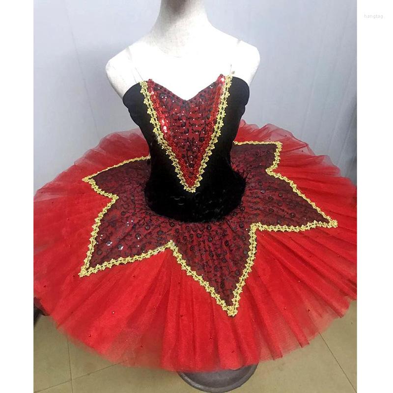 

Stage Wear Spanish Red Ballet Tutu Dress In Dance Black Don Quixote Tutus For Adult Or Child Pancake, As photo