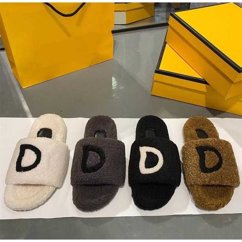 

Fur Slippers Antiskid Designer Slipper Flip Flops Fashion Winter Indoor Wool Soft Fluffy Plush Flat Bottom Outdoor Luxury Casual Ladies Warm, A1