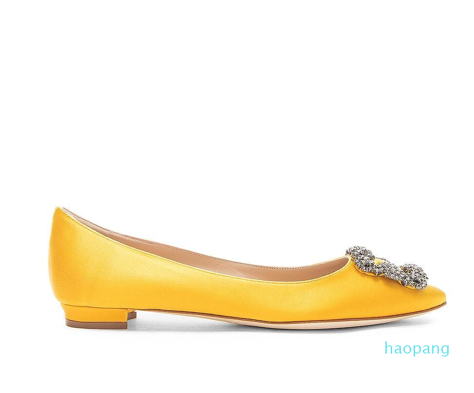 

Brand Women Sandals flat shoes Ballet low heel satin silk loafer shoe HANGISIFLAT crystal buckle HANGISI FLAT wedding dress pump with box 35-43