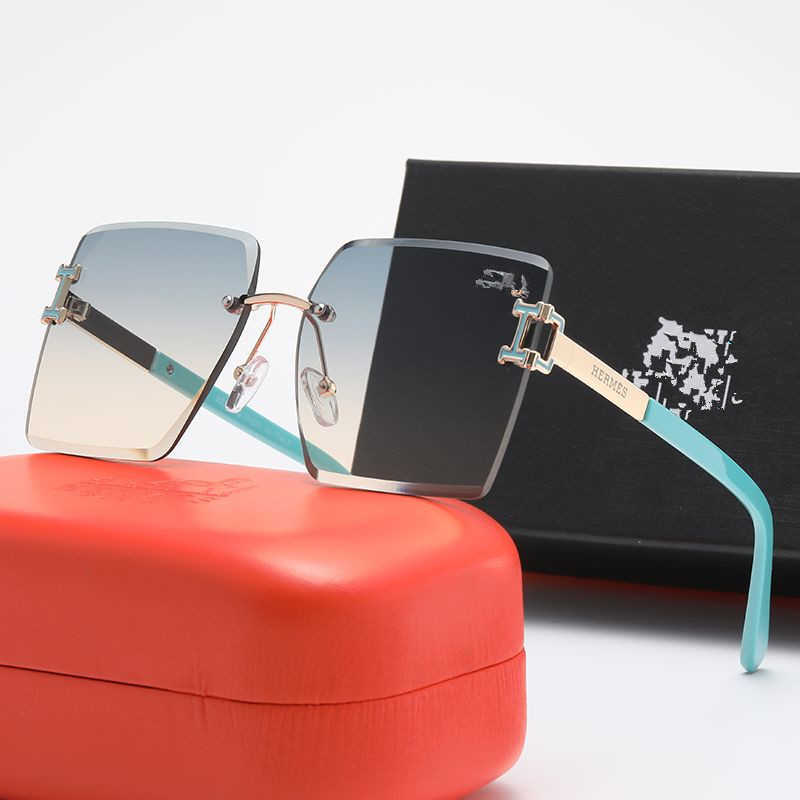 

New frameless cut large frame sunglasses Men's and women's fashionable sunglasses Beach sunglasses Lovers' gift