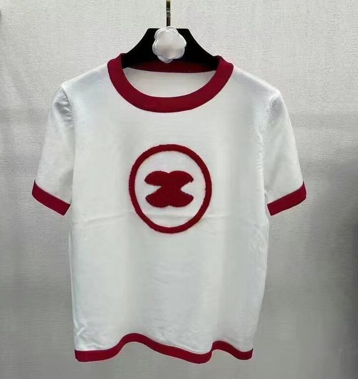 

23ss new Women's Knits T-shirt sweater casual fashion Knitwear Short sleeve Women designer Knits T-shirt Tees YI188, White