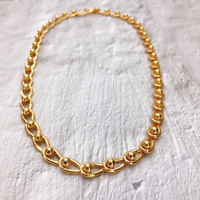 

Chains Unisex Link Necklace Real Gold Plated Chain Hip Hop For Party With Matched BraceletChains