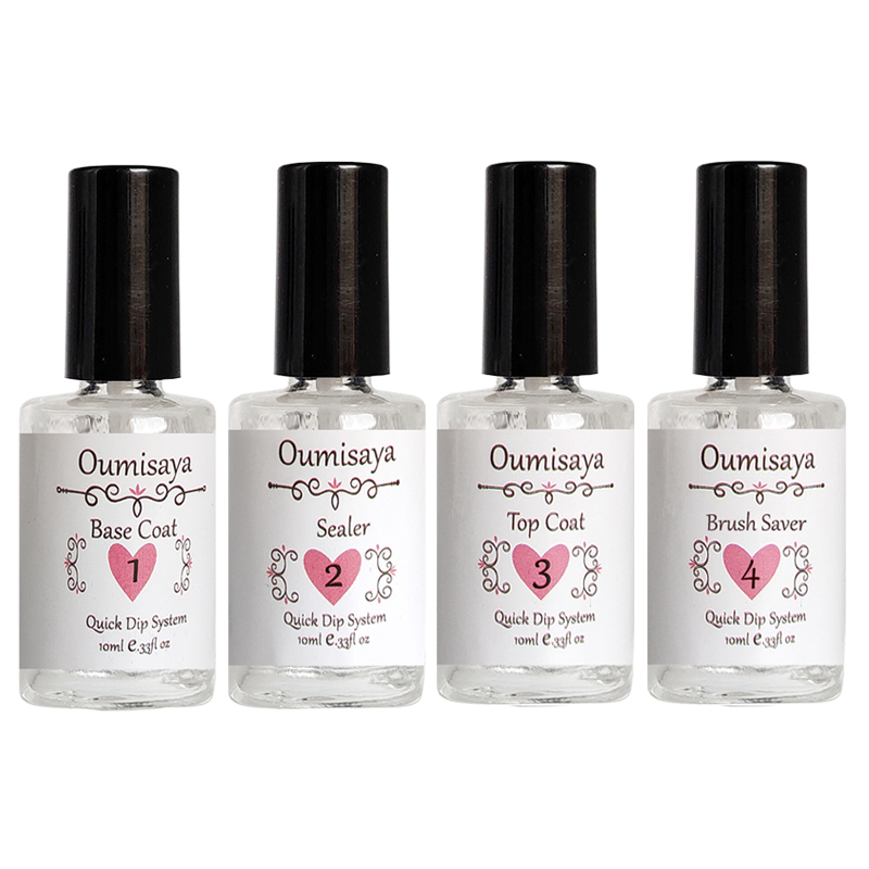 Wholesale Salon Quality Nail Dip Powder Liquid Set include Primer Bond Base Coat Activator Top Coat, Brush Saver-image-843460684