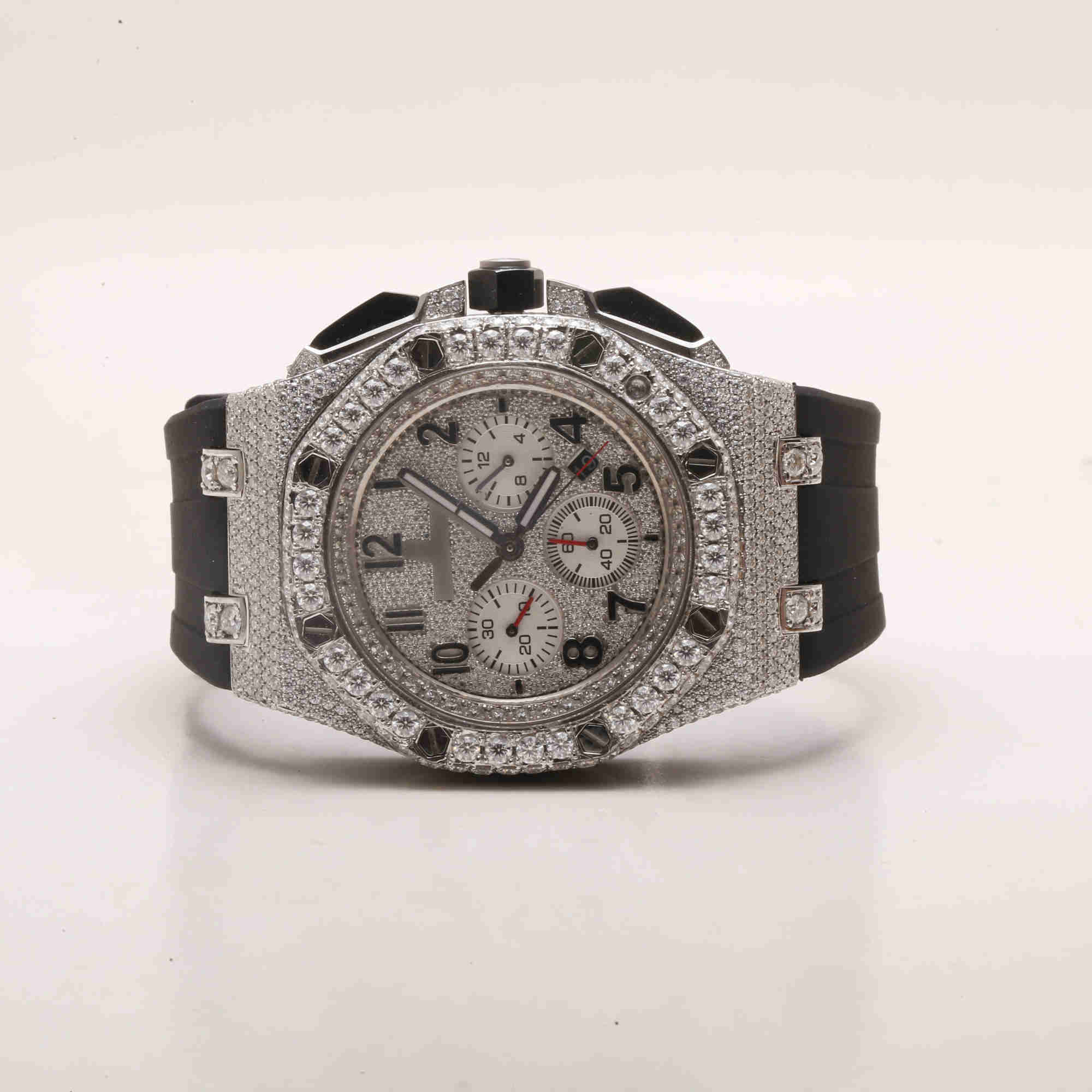 

High Quality Fashion Iced Out WatchesMens Wrist Luxury Round Cut Lab Gr DDGU 14UR, Gold