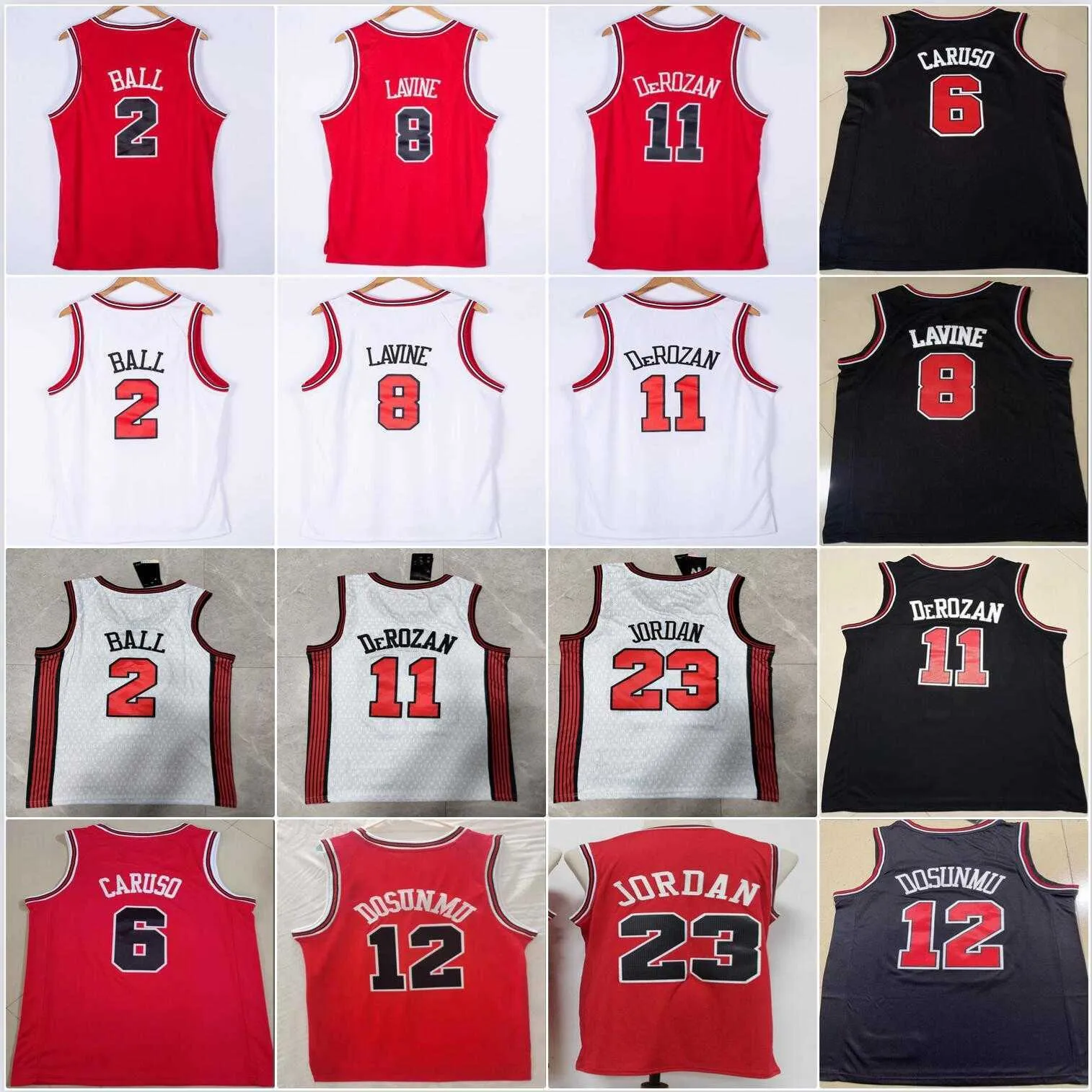 

2022-23 Demar 11 DeRozan Lonzo 2 Ball Ayo 12 Dosunmu Alex 6 Caruso Basketball Jersey Size S-XXL Stitched and Embroidery Me''nba''jerseys, Color