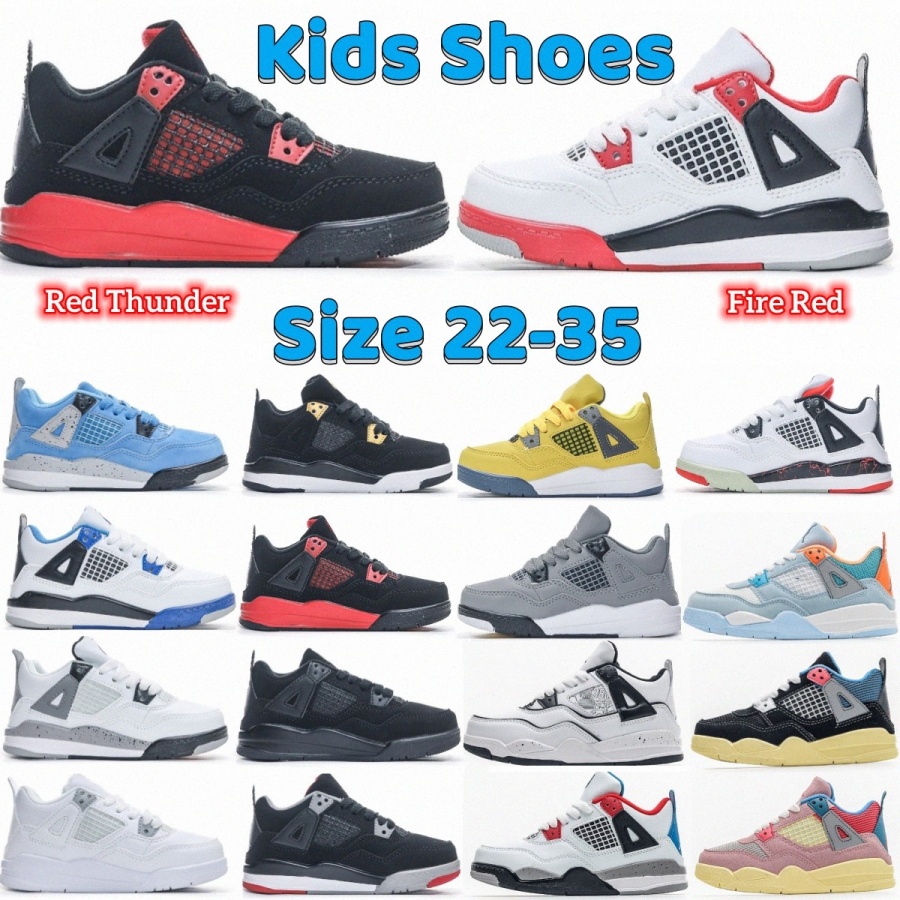 

4s boys black cat sneakers 4 designer basketball toddlers sport trainers Children military kid youth sneaker Boy Girls Athletic Outdoor sho K7NQ#