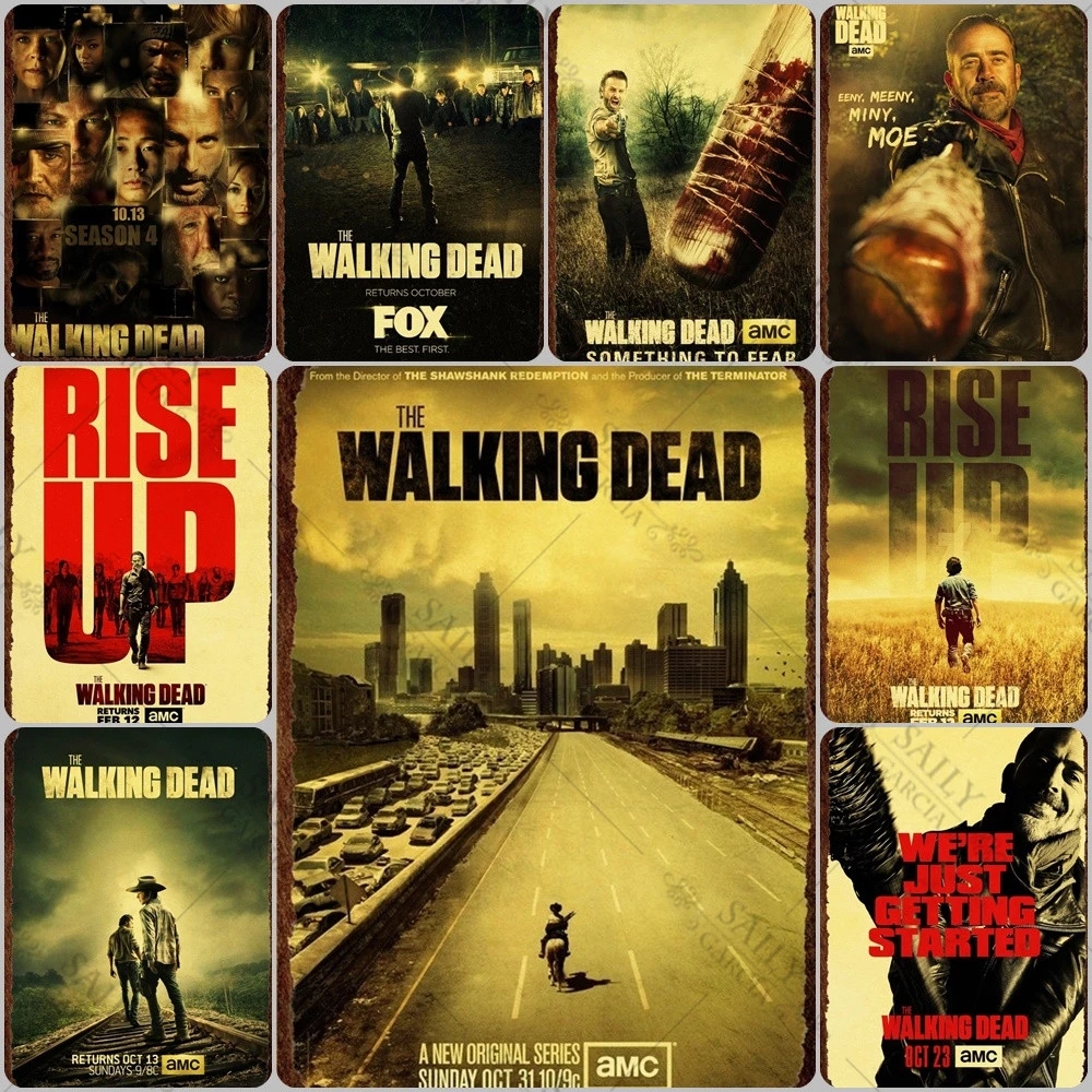 

The Walking Dead Metal Tin Sign Plates Pop American Tv Series Horror Decor Tin Sign Metal Posters Man Cave Pub Bar Sign Plaques 20x30cm Woo