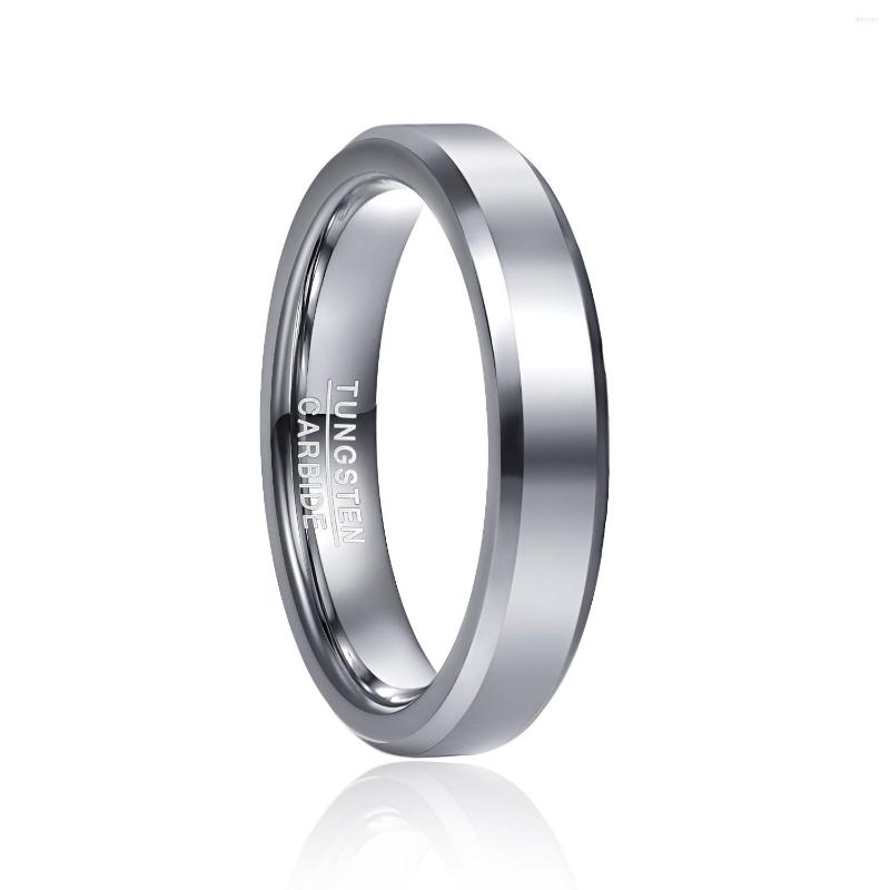 

Wedding Rings Fashion Silver Color Tungsten Carbide For Men High Polish Steel