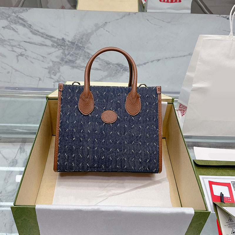 

Ophidia Tote Bag Canvas Handbag Brown Leather Trim Old Flower Shopping Bags Double-handled Removable Adjustable Shoulder Strap Hook Closure Crossbody Bags