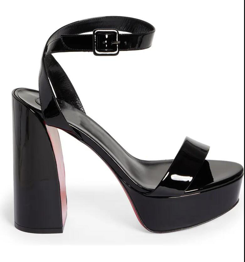 

Luxury reds sole shoes women sandal high heels Movida Sabina Ankle Strap Sandal 130MM Platform sandals black nude patent leather with box 35-43