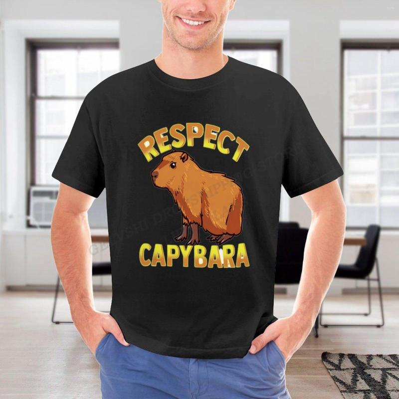 

Men' T Shirts Capybara Shirt Men Women Fashion T-shirts Cotton Tshirt Funny Hip Hop Kids Tops Tees Camisetas Unisex, 2df5081410-white
