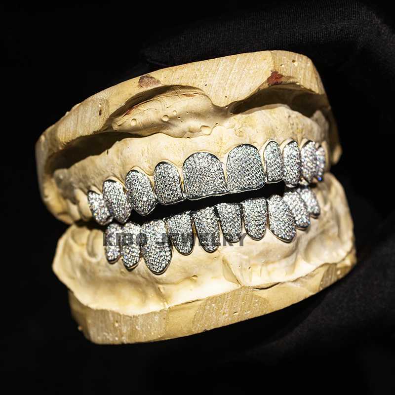 

Custom Hip Hop Jewelry 925 Sterling Silver Diamond Grillz Iced Out Vvs Moissanite Grillz