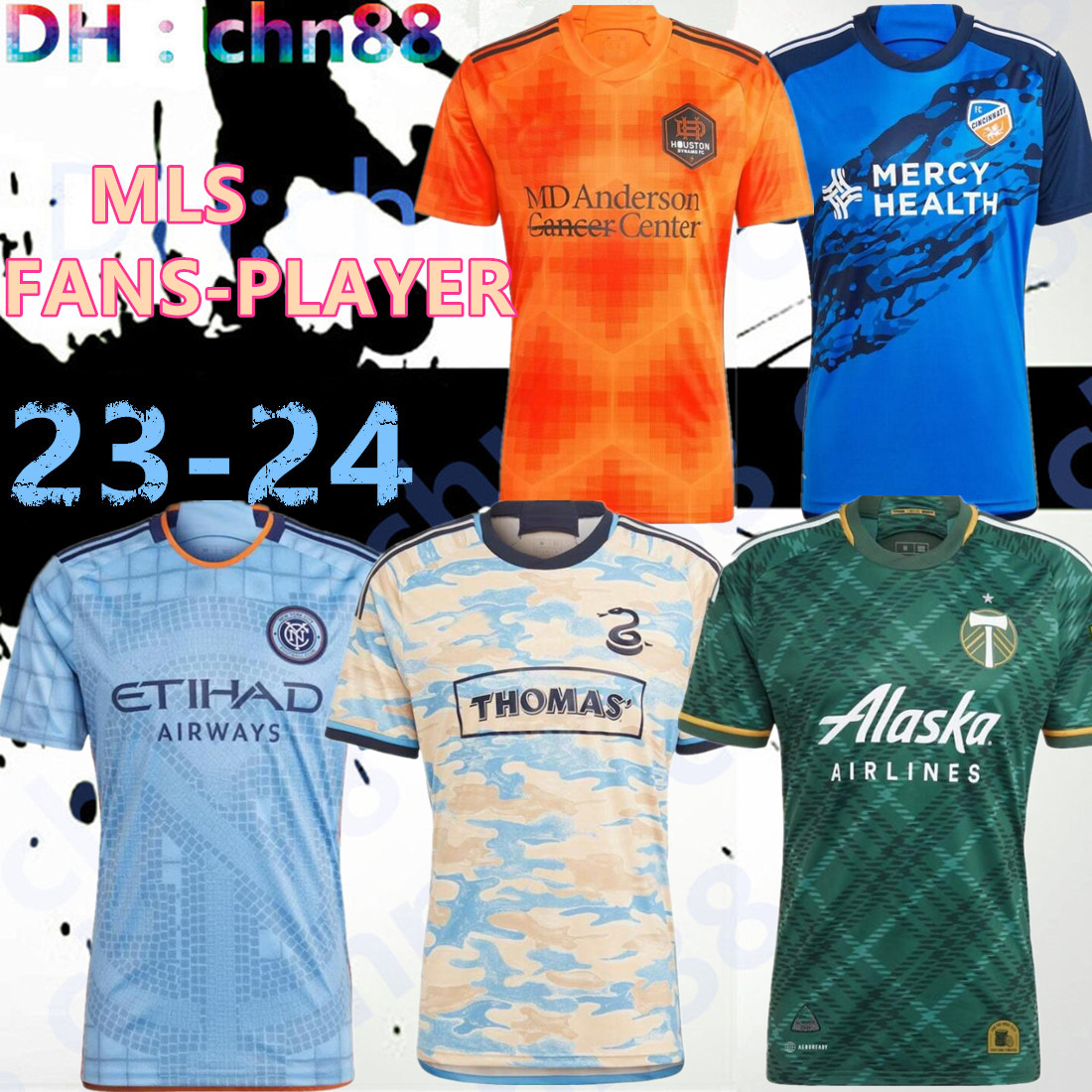 

2023 Portland Houston Timbers Dynamo soccer Jersey Inter St. L ouis City Miami 23 24 New York City Philadelphia FC Cincinnati Union Columbus BECKHAM football shirt 88, 23-24 portland home