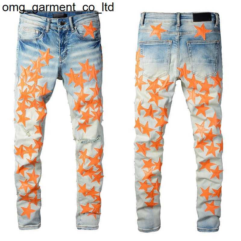 

jeans elastic skinny star trend amirly designer young men's craft new slim fashion brand jeans men's pants, Light blue