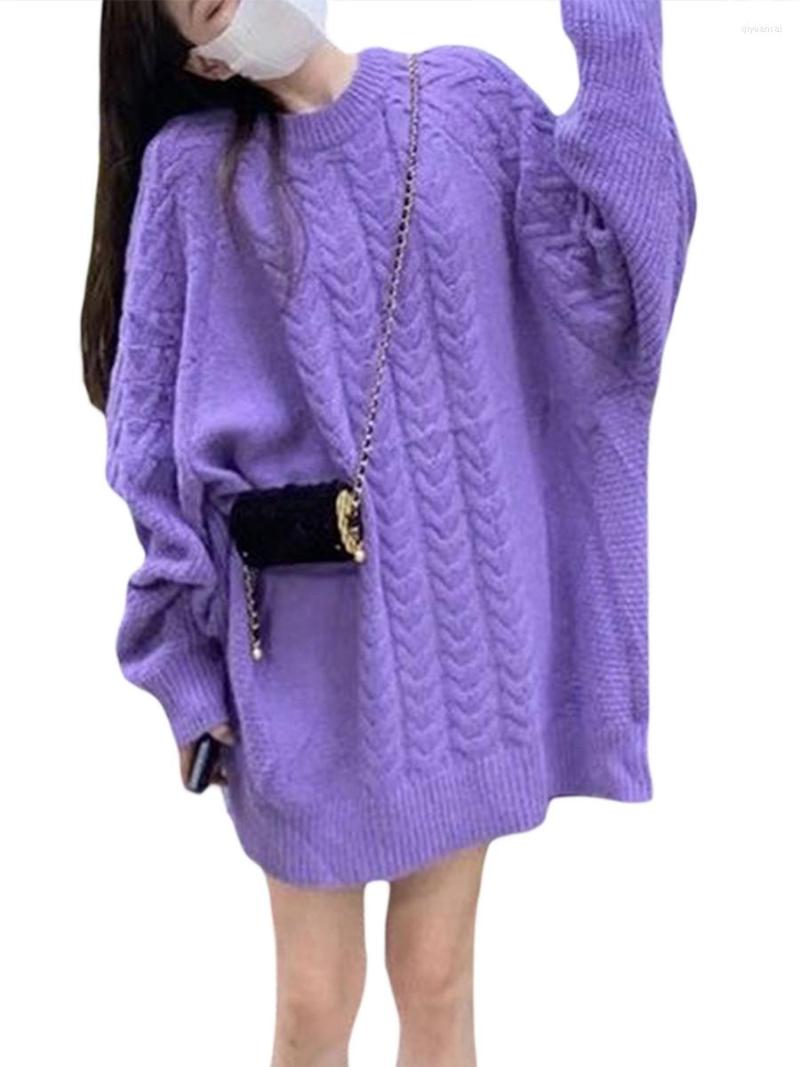 

Women's Sweaters Women S Oversized Sweater Batwing Sleeve Ribbed Knitwear Solid Color Long Loose Fit Jumper Tops Fall Winter Casual, Purple