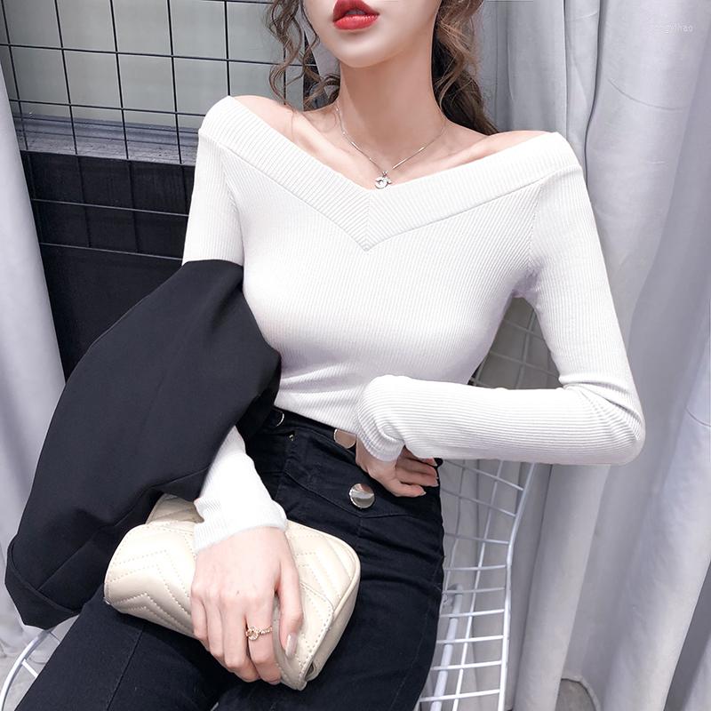 

Women' Sweaters Autumn Winter Solid Color Korean Irregular Short Design Sense Of Chic Tops Stitching Bottoming Long-sleeved T-shirt For, Black