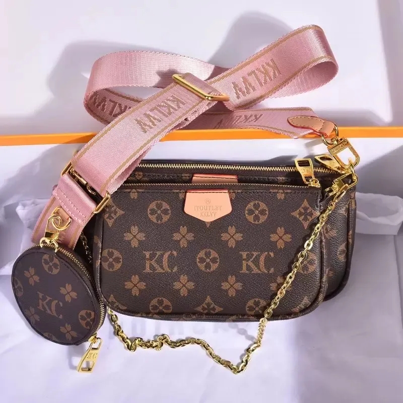 

Three piece set Shoulder bag M44823 Womens Old flower bags Crossbody Purse Messenger Bags Handbags Flowers Designers PU Leather Handbag Brown flower, Customize