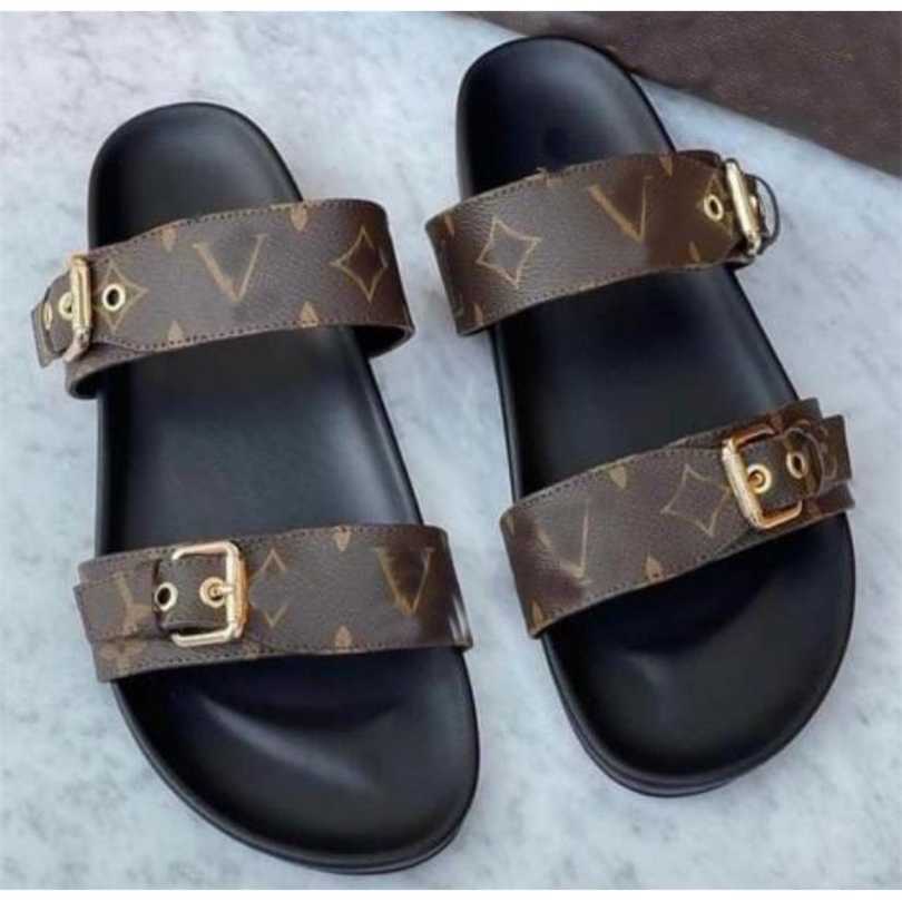

designer Slippers Women's HighQuality Slippers Summer Flats Sexy Leather Platform Sandals Women's Shoes Beach Shoes slippers for men, #1