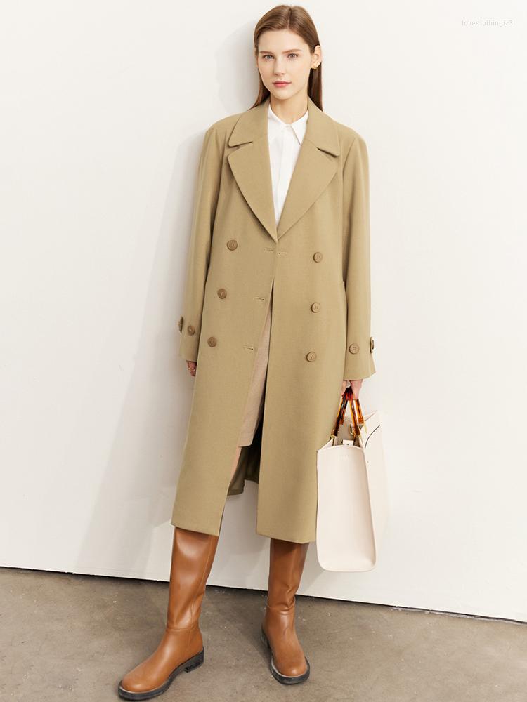 

Women' Trench Coats Minimalism Coat Women Autumn 2023 Fashion Loose Vintage Belt Design Double Breasted Khaki Long Jacket 12270407