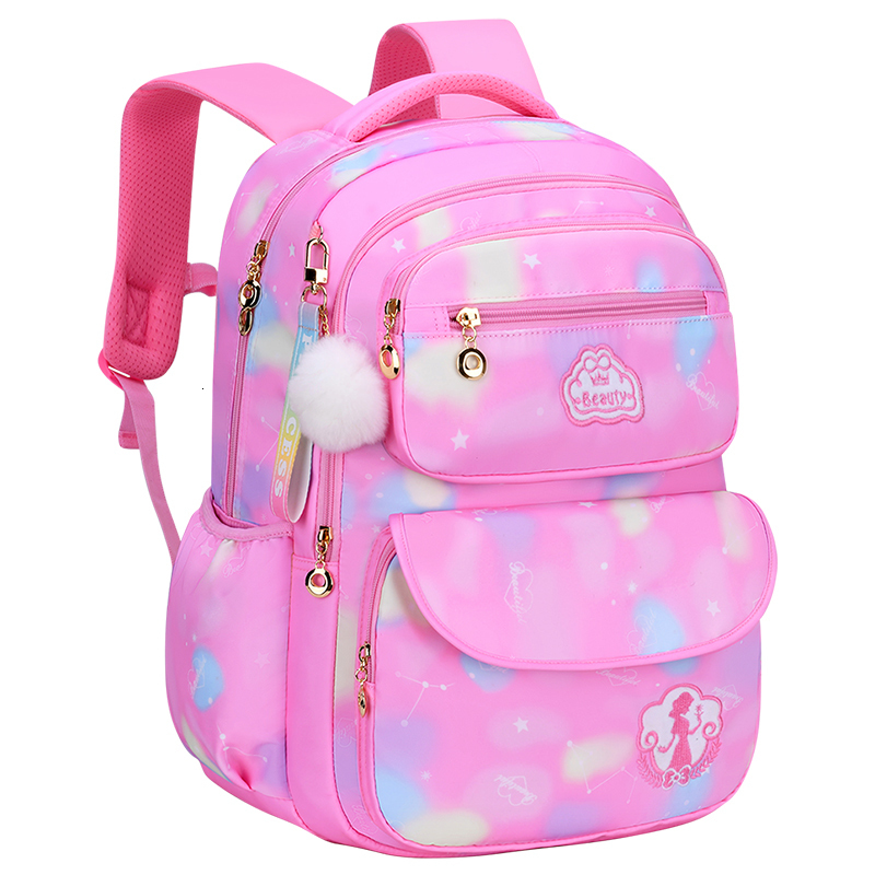 

School Bags Cute Girls Children Primary Backpack satchel kids book bag Princess bag Mochila Infantil 2 szies 230220, Pink small