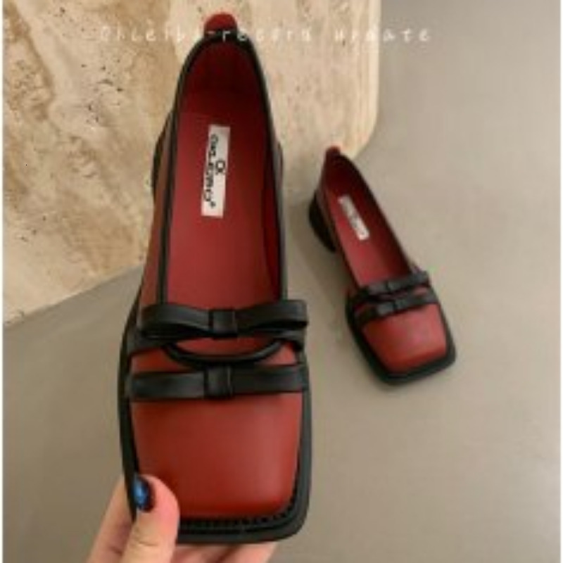 

Dress Shoes Single Female AllMatch Casual Women's High Heels Square Toe 2023 Fashion Retro Comfort Flat Women 230220, B1-apricot