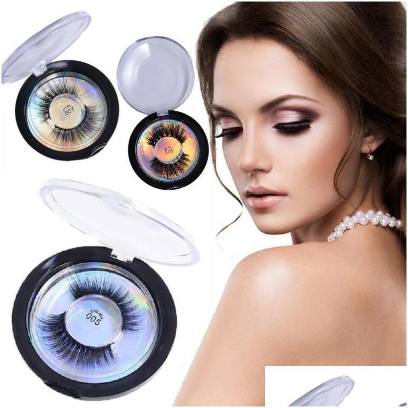 

False Eyelashes 28 Styles Mink Lashes 3D Silk Protein Long Lasting Lash Natural Makeup Laser Round Box Packaging Drop Delivery Healt Dhwxh
