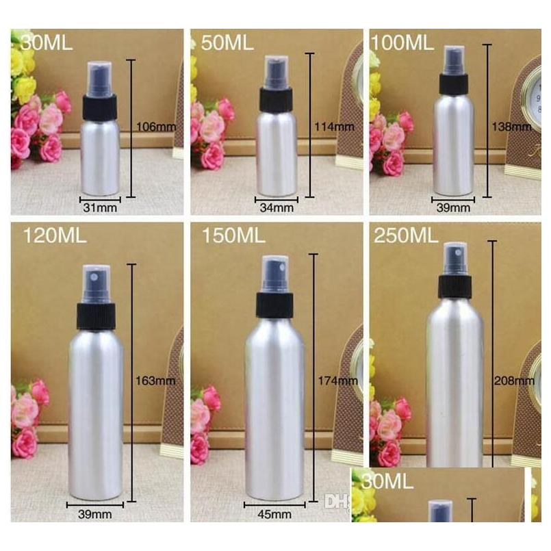 

Perfume Bottle Empty Metal Aluminum Spray Bottles Containers Per Container Essential Oil With Mist Sprayer Pump Drop Delivery Health Dhxpg