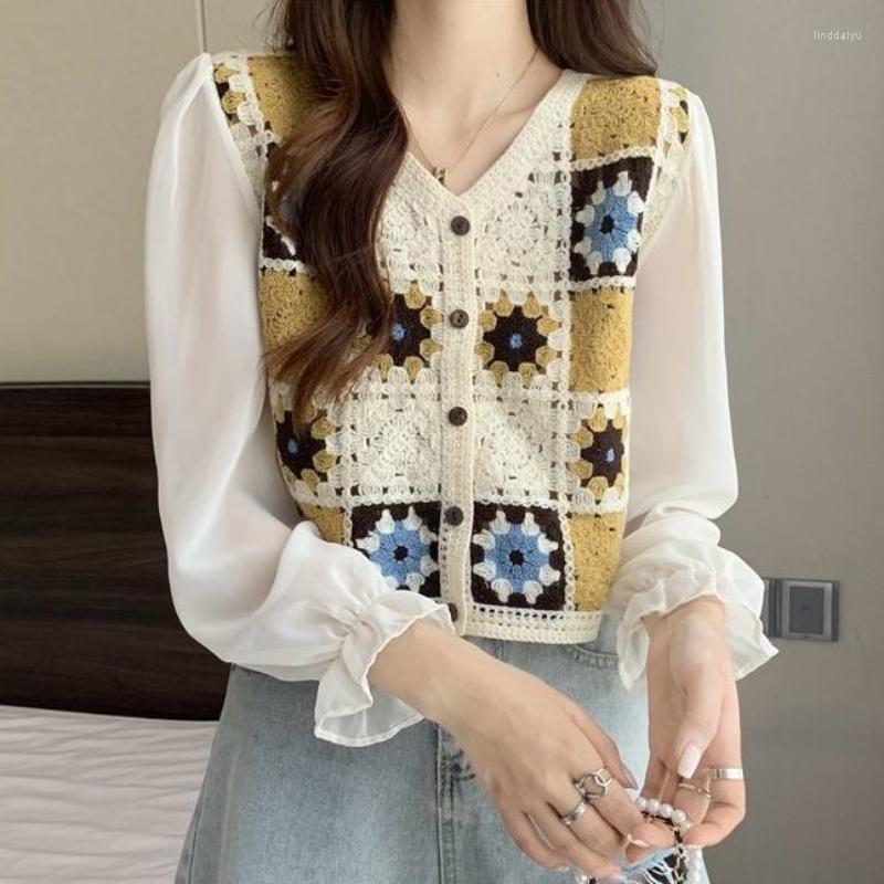 

Women's Sweaters Woman Knitted Hollow Out Sweater Female Vintage Loose Pullovers Top Ladies Streetwear Long Sleeve Cover Ups Elastic G280, Xingse