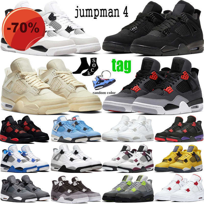 

Drees Shoes Sandals Boots High quality jumpman 4 4s basketball shoes Military Black Bordeaux Infrared University Blue Black Cat sneakers sport shoe, #38 royalty