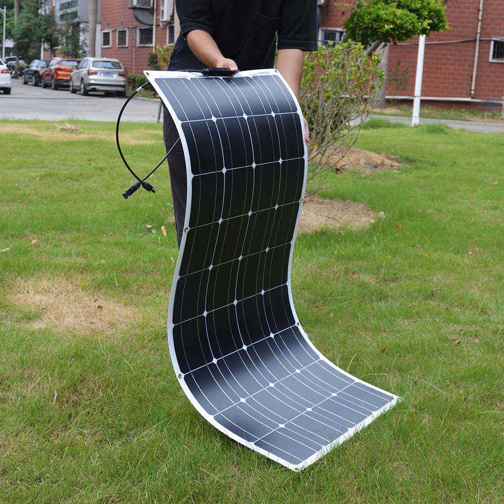 

Solar Panels DOKIO 18V 16V 100W Flexible Solar Panels 300W Waterproof Monocrystalline Solar Panel Camping RV Home Charge 12V DFSP-100M 230220