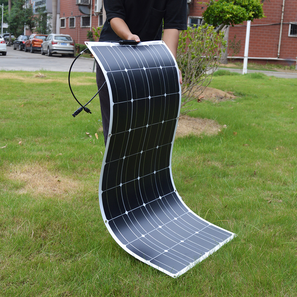 

Solar Panels DOKIO 18V 16V 100W Flexible Solar Panels 300W Waterproof Monocrystalline Solar Panel Camping RV Home Charge 12V DFSP-100M 230220
