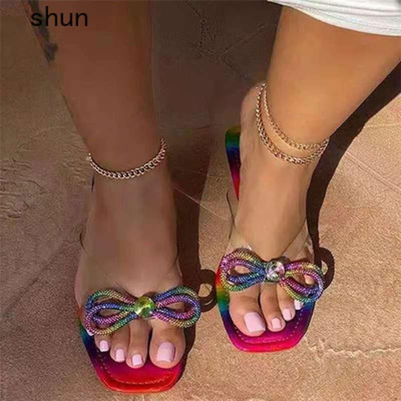 

Sandals 2023 Patent Leather Purse And Water Drill Slippers Rainbow Handbags With Women Shoes Sets Summer Flip Flops Bag To Match, Wine red