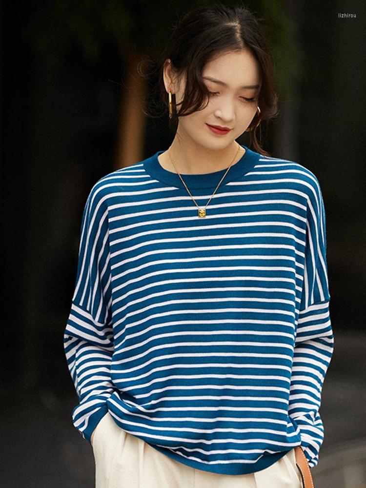 

Women's Sweaters BOBOKATEER Striped Frau Pullover Loose Top Women Sweater Long Sleeve Poleras Mujer Knitted Female Clothing Fashion Dames, Black