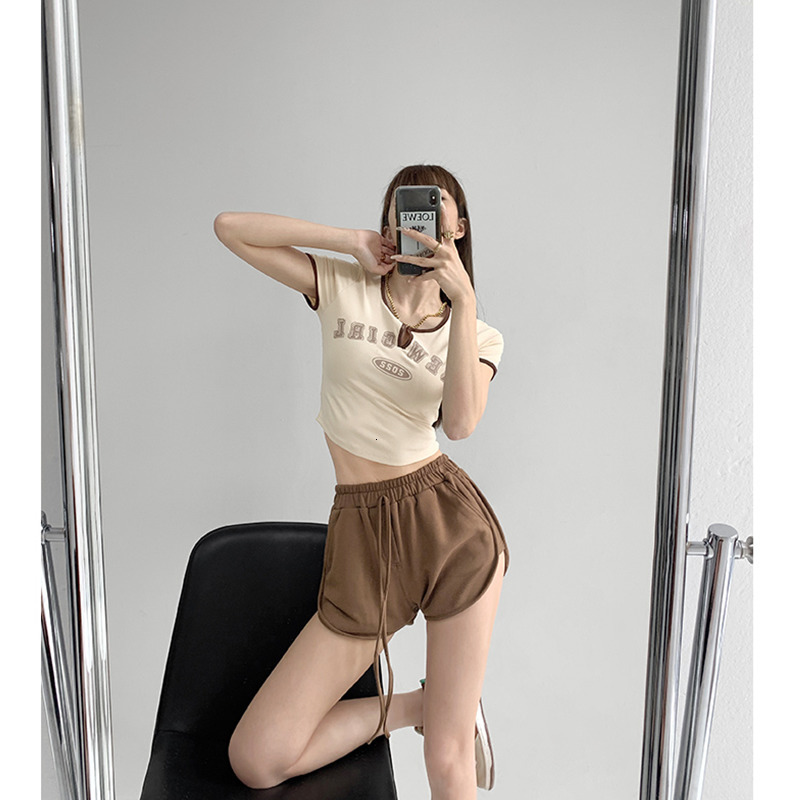 

Women's Shorts European and American Style Casual Thin Loose Sports Summer Solid Color Girls Short Pants Trend 2023 230220, Canary yellow